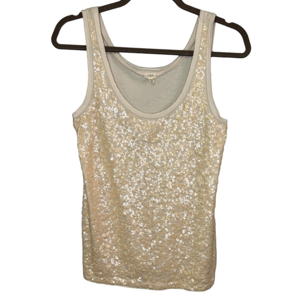 J. Crew Sequin Tank Top Nude Bling Sparkle size XXS *